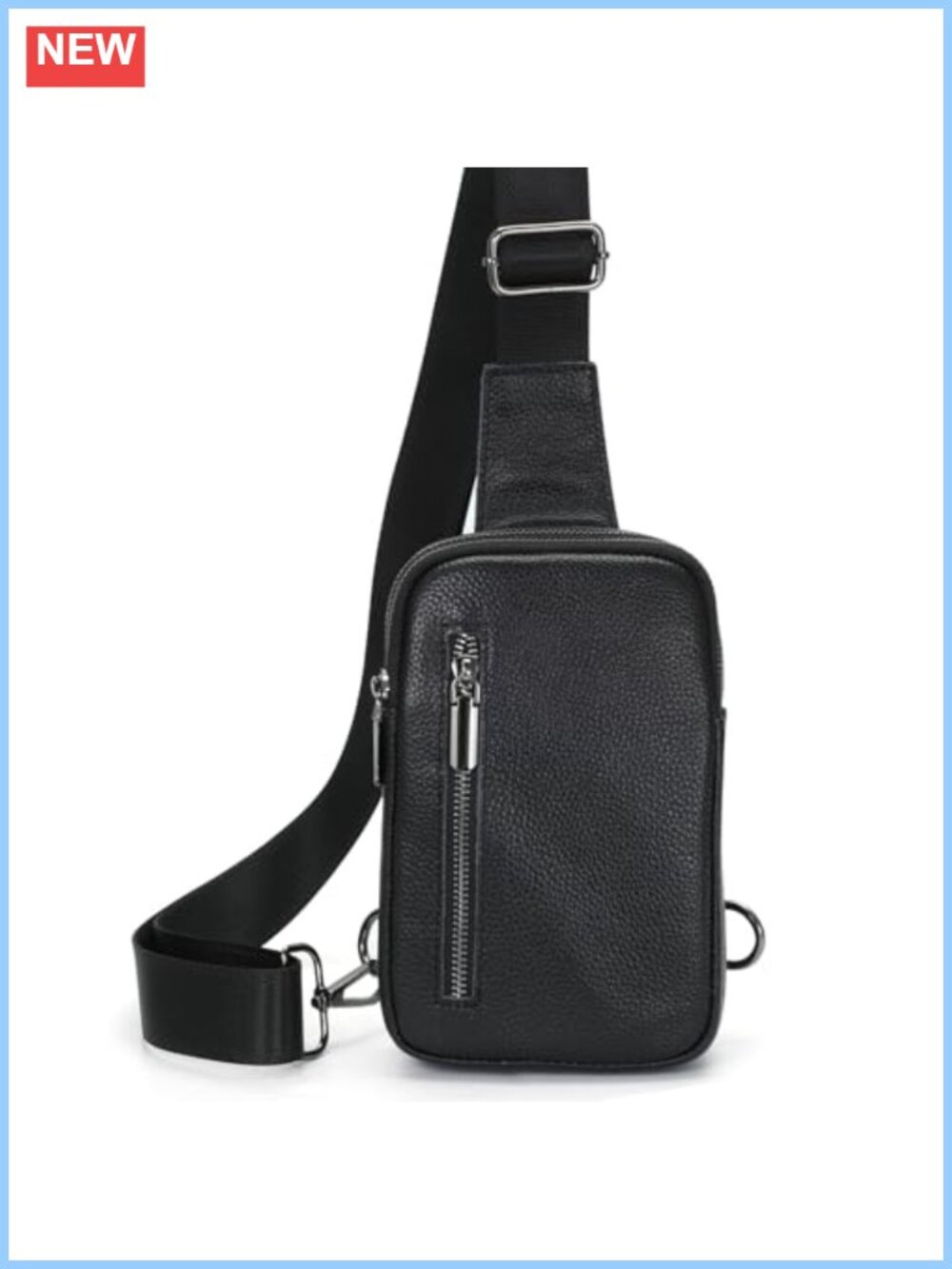 Genuine Cowhide Leather Sling Bag Crossbody Travel Bag 8x5 Inch